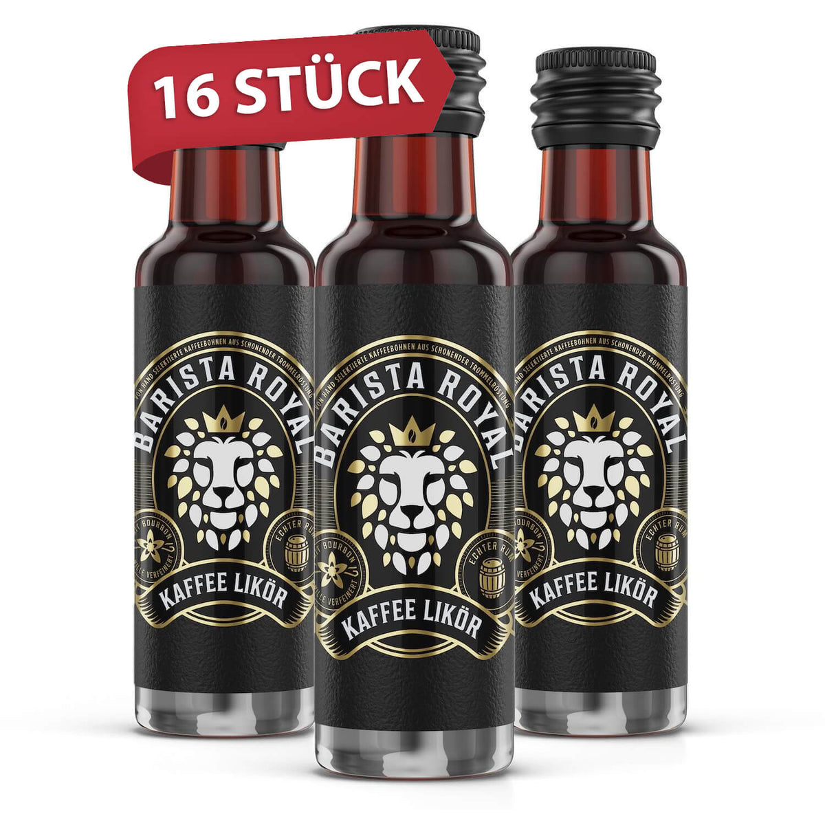 Premium Kaffeelikör - Vollmundiger Geschmack durch Kaffeebohnen aus schonender Trommelröstung, aufgegossen mit echtem Rum - 20% - Premium Kaffeelikör - Vollmundiger Geschmack durch Kaffeebohnen aus schonender Trommelröstung, aufgegossen mit echtem Rum - 20% - Barista Royal GmbH