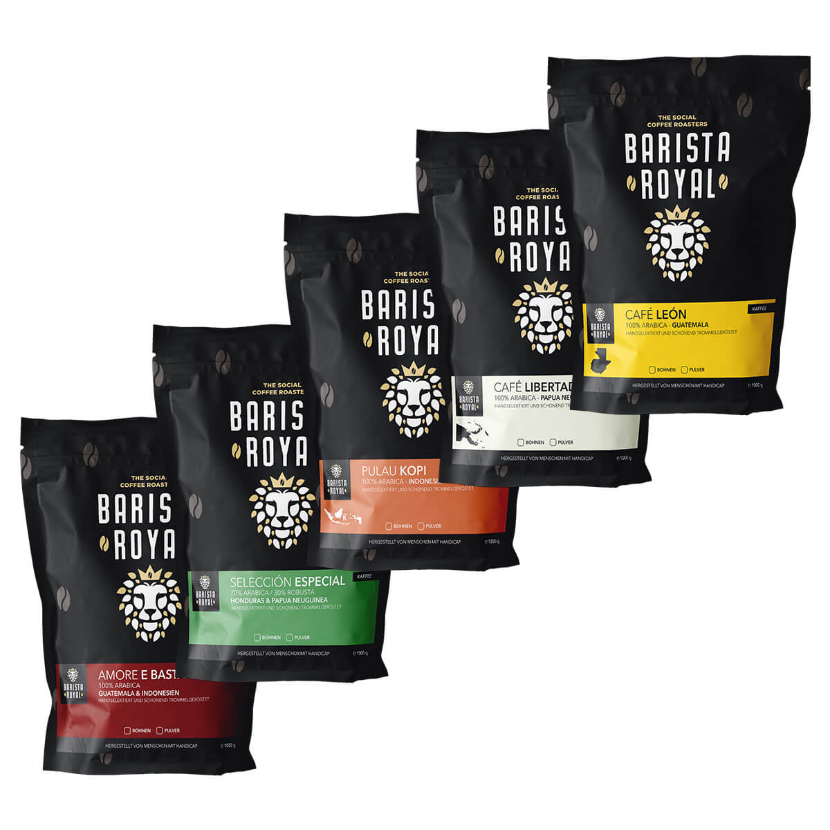Entdeckerpaket Kaffee (5 x 350g) - Barista Royal GmbH - Entdeckerpaket Kaffee (5 x 350g) - Barista Royal GmbH