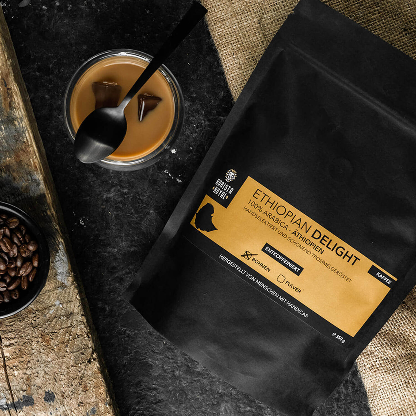 Ethiopian Delight entkoffeinierter Kaffee Barista Royal