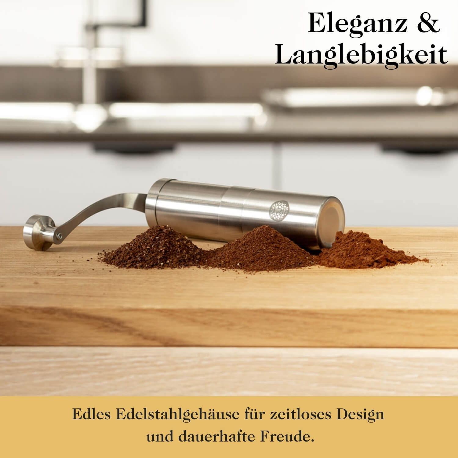 Manuelle Kaffeemühle mit hochwertigem Keramikmahlwerk