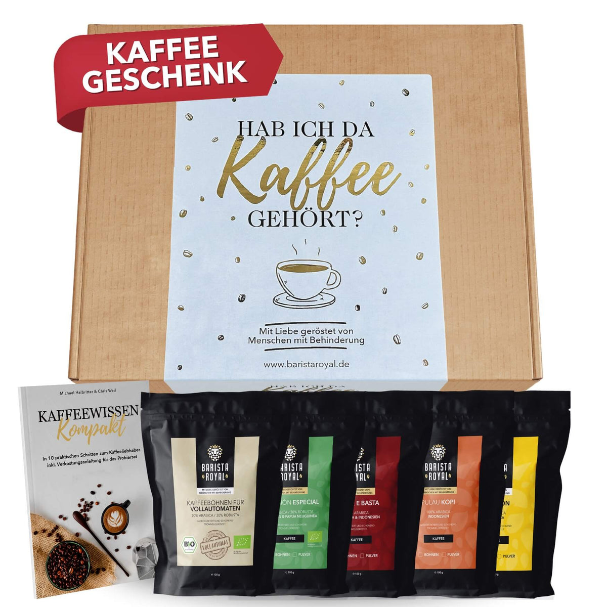 Kaffee Geschenkset mit versch. Themen (5 x 100g)