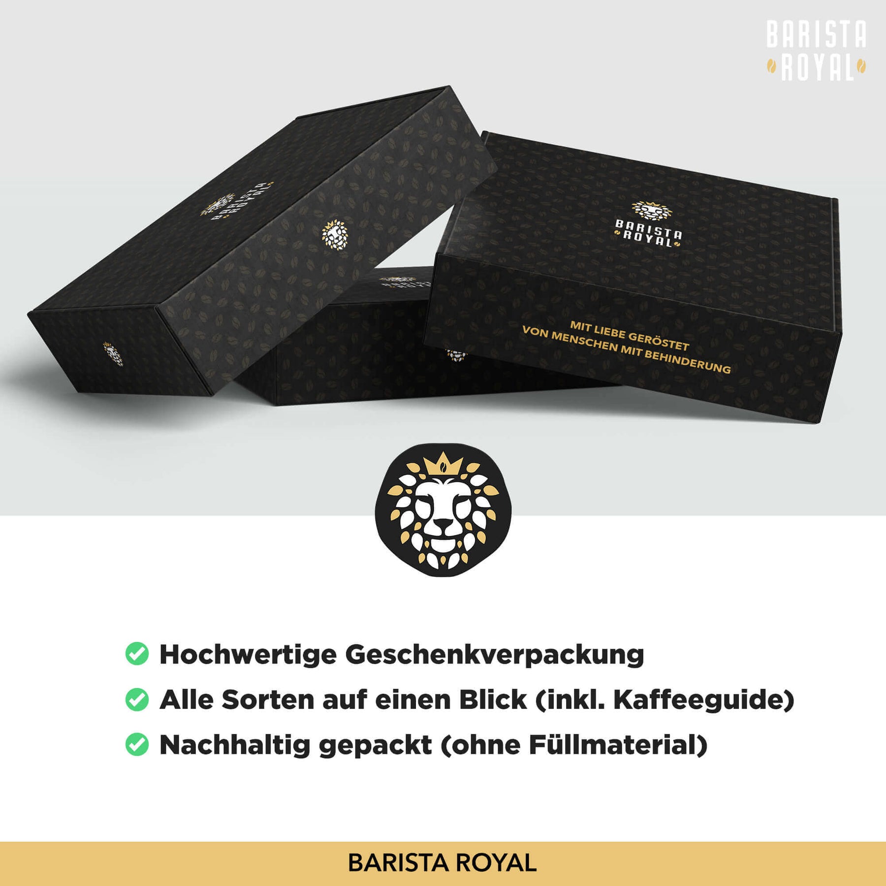 Premium Kaffee Geschenk inkl. Kaffeemagazin (4 x 250g) - Barista Royal GmbH